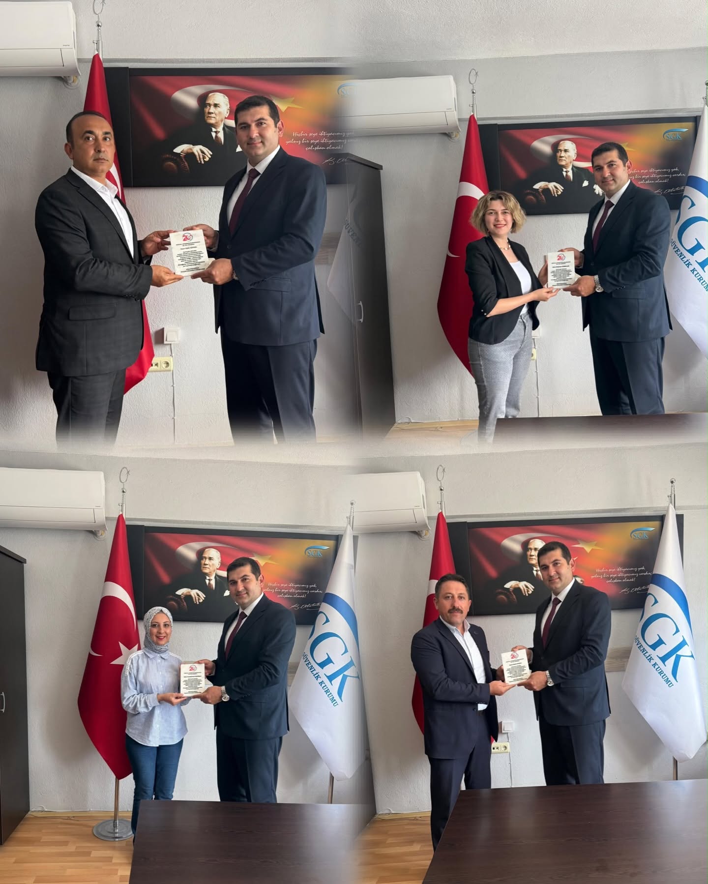 SGK İl Müdürü Çelikbaş’tan Personeline Plaket Takdimi